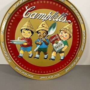 Vintage Retro Kitchen Style Campbell's Chicken Soup Tin Metal Serving Tray 1995